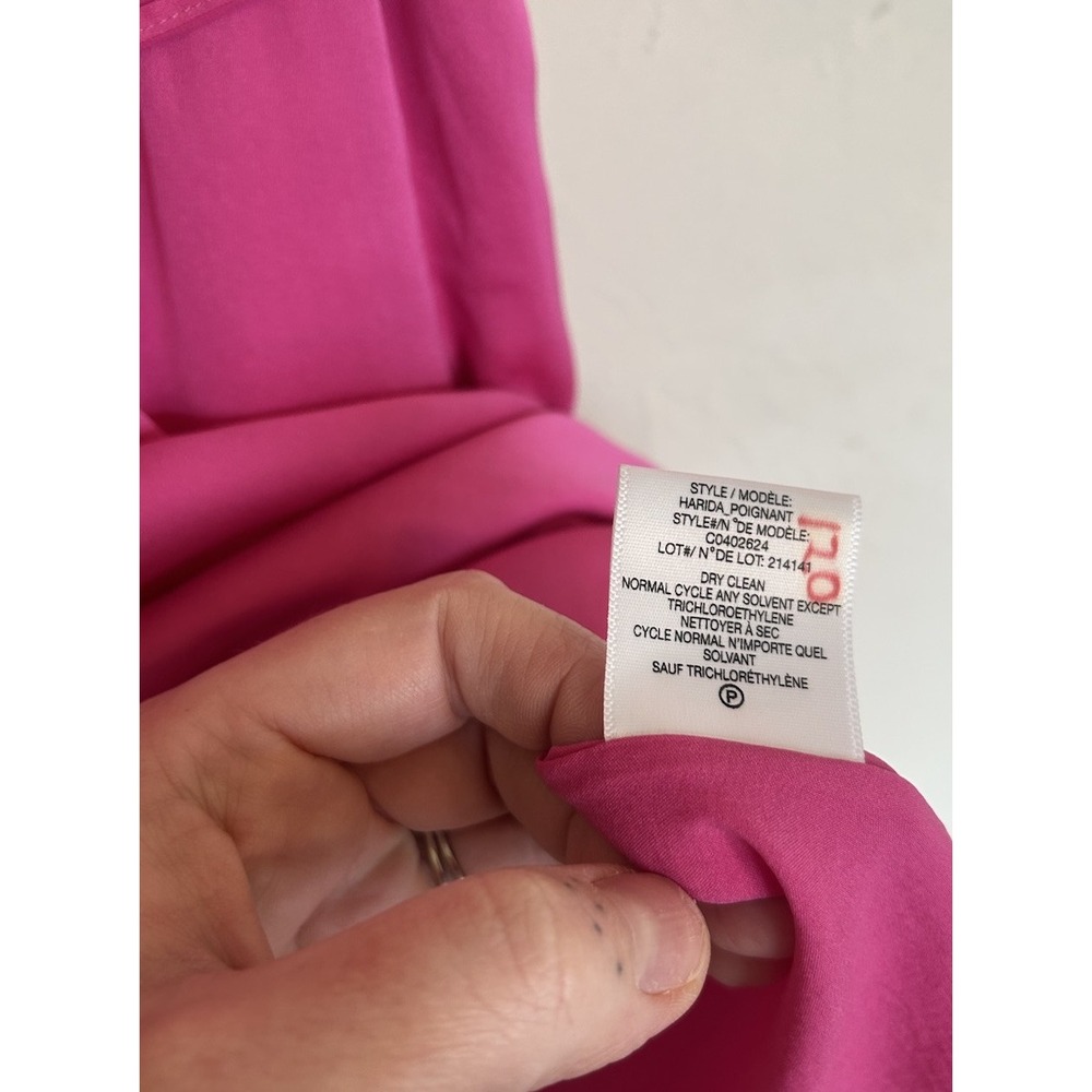 Theory Harida Poignant Pink Silk Mini Dress 4 Luxury Party Spring Preppy - Picture 5 of 6